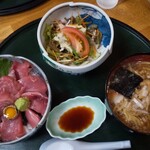 Shokujidokoro Hinode - 本マグロ丼セット (半ラーメン付)  1250円