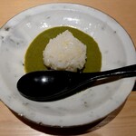 鮨 さいとう - 鮑の肝ソースご飯