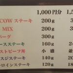 カウカウステーキ - 価格と肉の量 (2021.11.08)