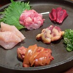 やきとり 正や - 丹波地鶏お造り５種盛