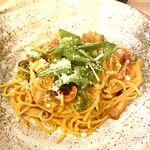 菜々笑 - 裏メニューのカルボナーラチリトマトソース