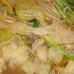 博多一番どり　居食家あらい - もつ鍋しょうゆ味2人前です、食べ頃です