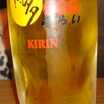 博多一番どり　居食家あらい - 相方の生ビールです