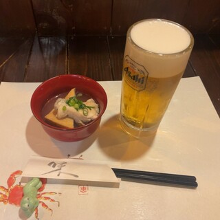 田舎家 炉 - 料理写真:生ビールとお通し