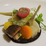 ロオジエ - ランチ 秋の特別メニュー：熊本産あか牛フィレ肉　秋の菜園仕立て　ソースヴィオリーヌ（秋の菜園）