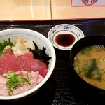 Mekiki no ginji - まぐろの赤身と叩きの二種丼：600円
