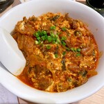 和牛ホルモンとタレ漬け焼肉 壺ほる - ユッケジャンクッパのハーフ　辛口