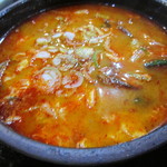 韓国料理 ヌルンジ - ユッケジャン　具は沈んで見えない