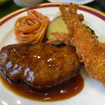 彩 - ハンバーグとエビフライ