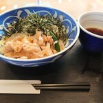 夢庵 - 三元豚のピリ辛冷やし二八そば(麺大盛り)