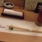 すし処 つま美 - テーブルセッティング