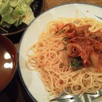 酒亭 ぷくぷく - キムチ･明太子パスタランチ800円