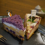 okami-cafe - Berry Crumble Cheesecake and Purple Sweet Potato Mont Blanc Tart