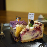 okami-cafe - Berry Crumble Cheesecake and Purple Sweet Potato Mont Blanc Tart