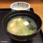 かわ広 - 若芽と浅蜊と豆腐の味噌汁