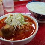 とん平食堂 - 珍味辛口ホルモン＋味玉＋小ライス