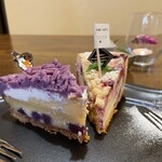 okami-cafe - Berry Crumble Cheesecake and Purple Sweet Potato Mont Blanc Tart