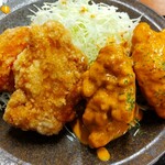 からやま - 合盛り定⾷：期間限定えびトマトソースからあげはかなり美味しかった