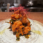 八文字 - タコ・帆立・ニラのハリッサ和え ¥800