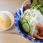 ぽん太 - サラダとフルーツ