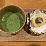 Ichiroku Saryou - 私の一六タルトの天ぷらとお抹茶セット。