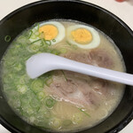 一二三 - 長浜らーめん（麺普通）＋玉子＋替え玉
590円＋50円＋100円