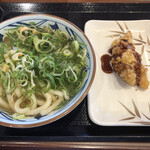 丸亀製麺 - かけうどん(¥320)+温泉卵(¥70→クーポン¥0)+かしわ天(¥150)