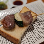 炭火焼鳥さかもり北新地 - 合鴨とズッキーニ