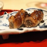 肉屋 田中 - お肉の八幡巻き。