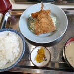 しみず食堂 - アシフライハムカツ定食540円税込