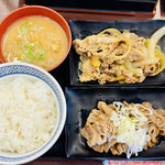 Yoshinoya - 牛皿・牛カルビ定食 ごはん大盛