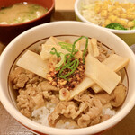 すき家 - 料理写真:食べラー・メンマ牛丼
サラダセット
