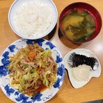 万福食堂 - 野菜炒め定食（出前）2021.11.10