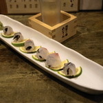 和食　七福神 - 2012.11 天草鯛の塩こんぶ巻き（800円）