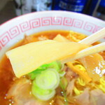 ラーメン ふくや - 醤油ラーメン５００円（税込）のメンマのアップ【２０２１年１１月】