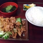 きむらや - 豚肉生姜焼き定食(650円)