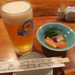 魚正 - 生ビールです