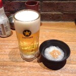 北海道焼鳥 いただきコッコちゃん - 生ビールとおとおし