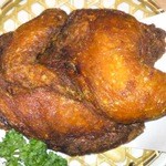 博多一番どり　居食家あらい - 鶏の半身揚げ横からアップです