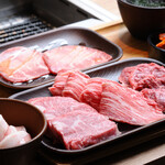 Yakitei Motobi - 和牛カルビ&和牛ロース&ハラミ定食 上タンセット