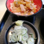 名代富士そば - ミニ旨辛豚丼と薬味