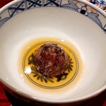 銀座 しのはら - 渋皮煮の唐揚げ薄葛餡