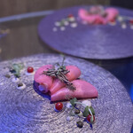 Ryuduki - 紅ズワイ蟹と桃カブのサラダ トリュフを添えて