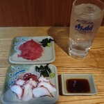 一銭酒場 えびす - マグロ中落と真タコ、こだわり酒場のレモンサワー