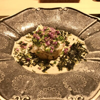 味あら井 - 地物 渡り蟹、からすみ、渡り蟹出汁そうめん、穂紫蘇、海苔