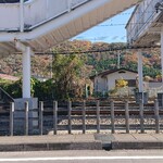 そば夢処 きた村 - お店脇すぐ近くに東武鬼怒川線があります。