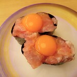 すし江戸 - うずら鉄火