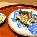 礒田 - 松茸とカマスの炭火焼き　酢橘だけで食べるその旨さ