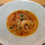 fu-fu shisen - 赤海老アメリケーヌソースと火鍋醤の煮込み麺