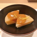 うを徳 - 石川 加賀野菜「源助だいこん」 + ふろふき味噌（アップ）